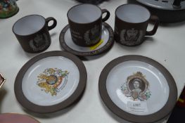 Three Hornsea Pottery Queens Jubilee Cups & Saucers