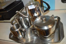 Tray of Stainless Steel Coffee and Tea Pots