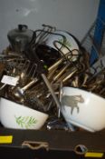 Quantity of Stainless Steel Cooking Utensils, Coff