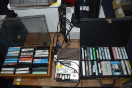 Vintage Cassette Cases and Contents, plus Prinzsound Deluxe Cassette Player
