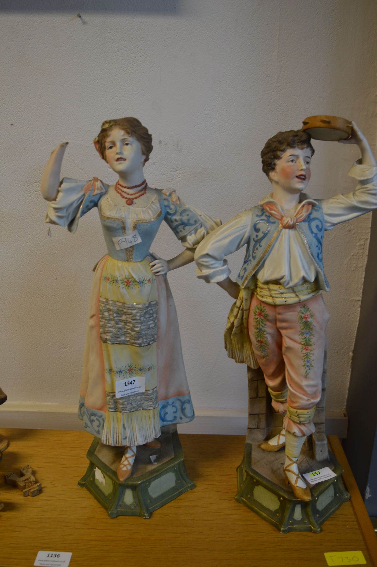 Pair of Victorian Bisque Figures (AF)