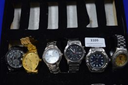 Six Gents Wristwatches by Orlando, Pulsar, etc. (some af)