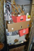 Cage of Household Goods, Kitchenware, Glass, China, Pottery, Vacuum Cleaner, Easel, etc.