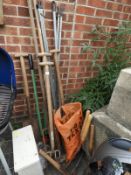 Vintage Wooden Handled Garden Tools, Hosepipe, etc.