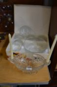 Ravenhead White Fire 7pc Glass Bowl Set, Plus Glass Candelabra Bowl