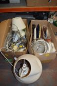 Two Boxes of Household Goods; Lamps, Food Mixers,