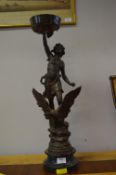 Victorian Spelter Figure of an Eagle and Torch Carrier