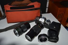 Olympus OM10 Camera with Lenses and Case