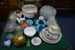 Pottery and Glassware, Cut Glass Bowls, etc.