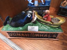 Reproduction Cast Iron Money Box - Jonah and the Whale