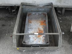 Two Galvanised Metal Storage Crates