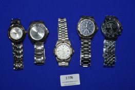 Five Gents Wristwatches by Casio, Accurist, Sekonda, Swiss Hills, and Rosra