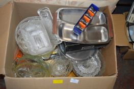 Box of Glass and Other Serving Dishes