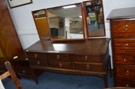 Stag Dressing Table with Triple Mirror