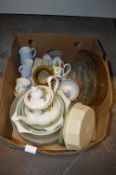 Box Containing Teapot, Mixing Bowls, etc.