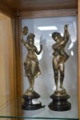 Pair of Victorian Spelter Figures