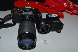 Pentax Program A Camera with Lenses and Flash Gun