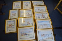 Set of Twelve Signed Prints of Seaside Scenes by Faye Whittaker