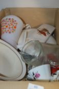 Box of Pottery, Kitchenware, Jugs, etc.