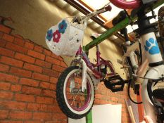 Girl's Spike Hearts & Flower Bicycle with Stabilisers