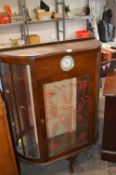 Glass Half Moon Display Cabinet with Built in Cloc