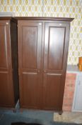 Brown Painted Pine Double Wardrobe
