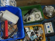 *Three Boxes Containing Assorted Component Trays, Ironmongery, Extractor Fans, etc.
