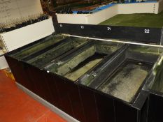 *Bank of Four Fiberglass Fish Holding Tanks 4ft x 2ft x 1ft Complete with Filtration System