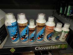 Seven Bottles of Assorted Pond Medic and Other Water Treatments