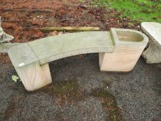 *Curved American Sandstone Planter Bench (Boxed and Crated)
