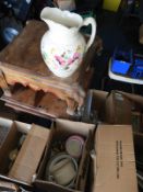 *Box Containing Assorted Pottery, Pottys, Mixing Bowls, Water Jugs, Vases, etc.