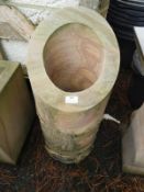 *Pair of Cylindrical American Sandstone Planter