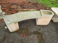 *Curved American Sandstone Planter Bench