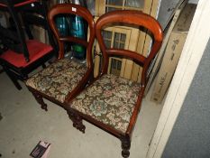 *Pair of Victorian Balloonback Chairs
