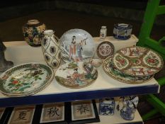 *Assorted Decorative Oriental Plates, Vases, etc.