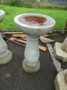 *Hand Carved Birdbath