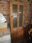 *Pair of Pine Panel Doors with Frosted Glass Windows