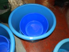 *Three Blue Plastic Koi Bowls