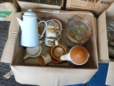 *Royal Worcester Coffee Set, Churchill Cups & Saucers, Enamel Coffee Pot, etc.