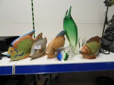 *Six Ceramic and Glass Fish