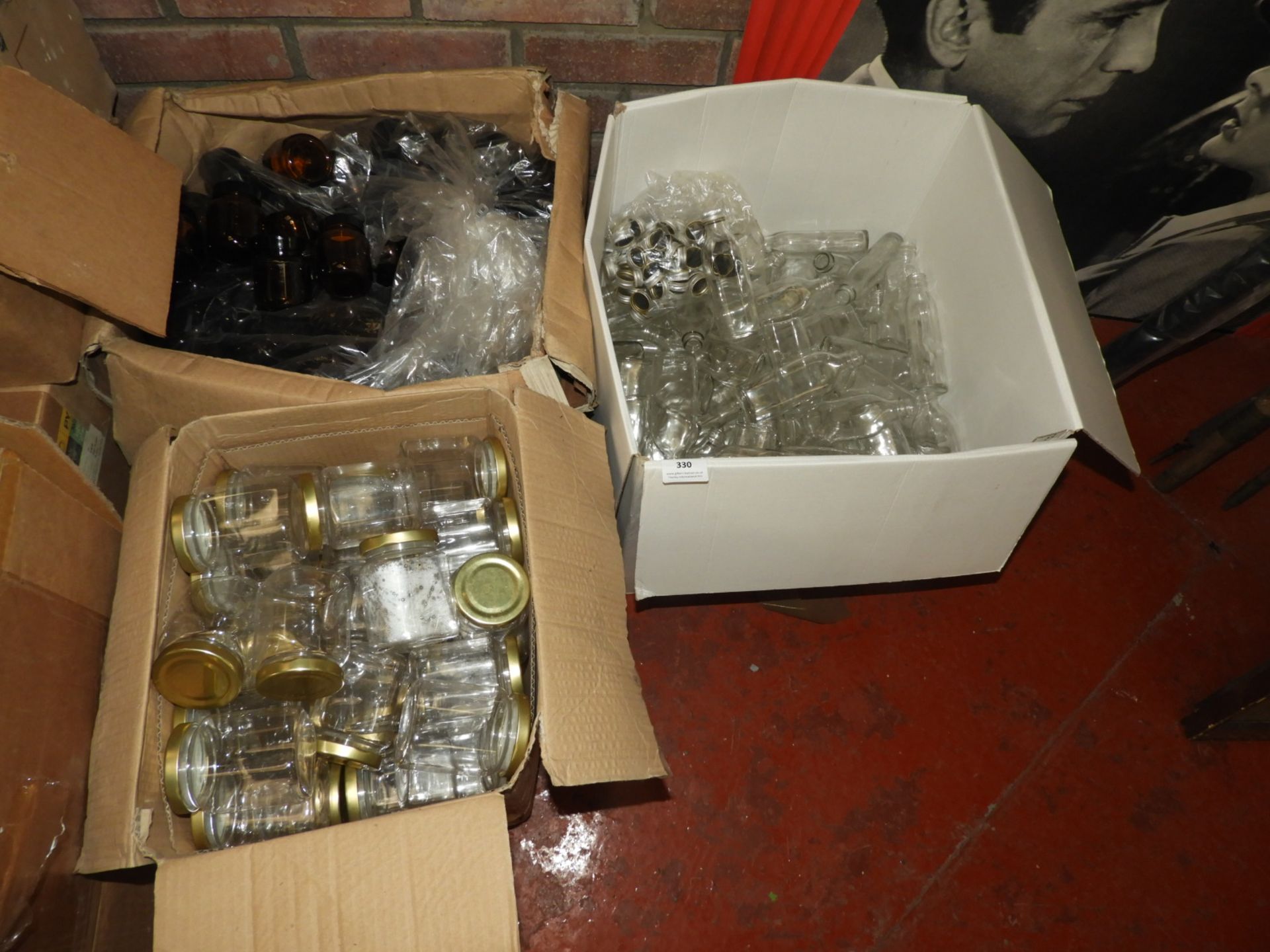 *Three Boxes of Assorted Lidded Jars and Bottles