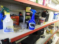 *Contents of Shelf to Include Various Car Valeting Chemicals, etc.