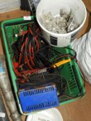 *Basket Containing Battery Chargers, Jump Leads, Soldering Iron, Cantilever Hinges, etc.