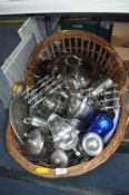 Large Basket of Stainless Steel Kitchenware