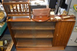 Glazed Bookcase, Newspaper Rack, Tray, Bookends, B