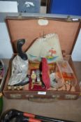 Vintage Suitcase containing Collectables, Ship Lam
