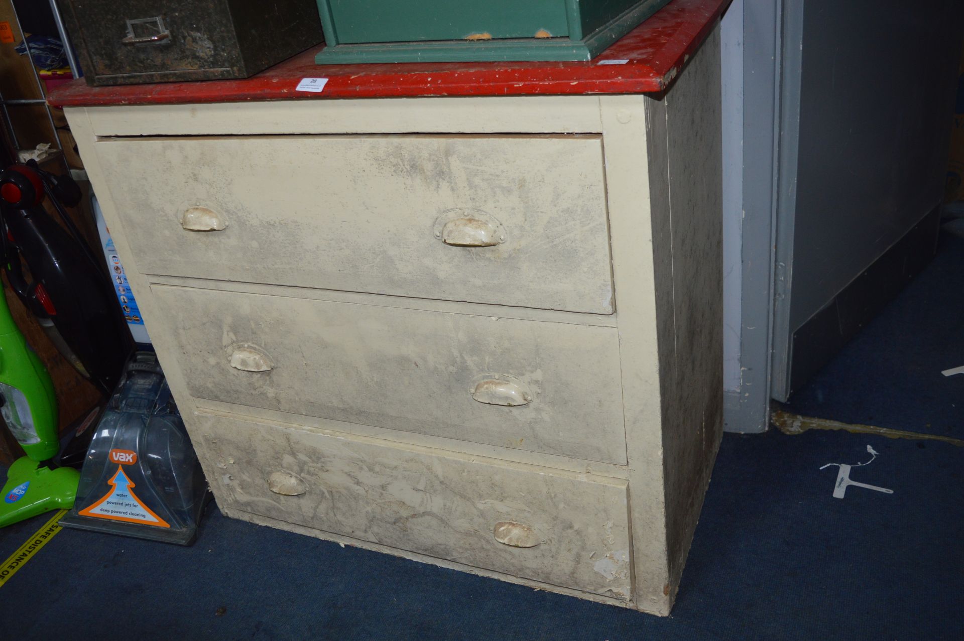 Three Drawer Vintage Painted Pine Chest