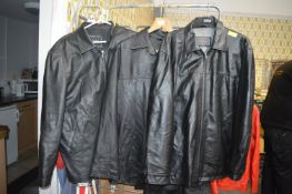 Three Black Leather Jackets - Size XL by Zona Tosc