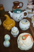 Denby Teapot, Sylvac Onion Jar etc