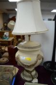 Large Decorative Table Lamp with Cream Shade